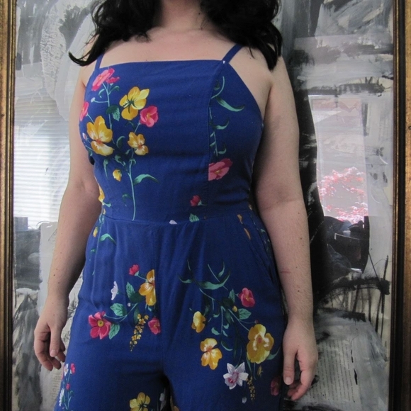 Old Navy Pants - Blue floral jumpsuit
